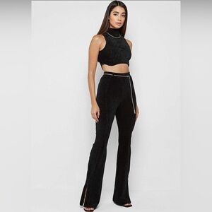 Maniere De Voir Ribbed Velour Matching Set - Black